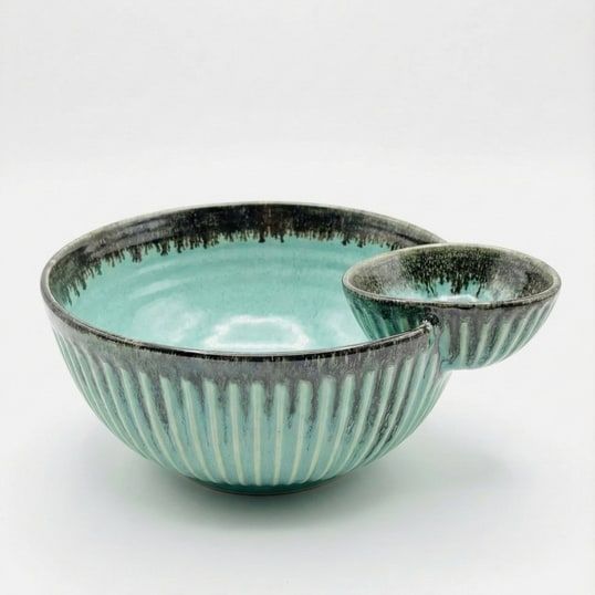Chip & Dip Bowl · Aqua — Ceramic Serving Bowl