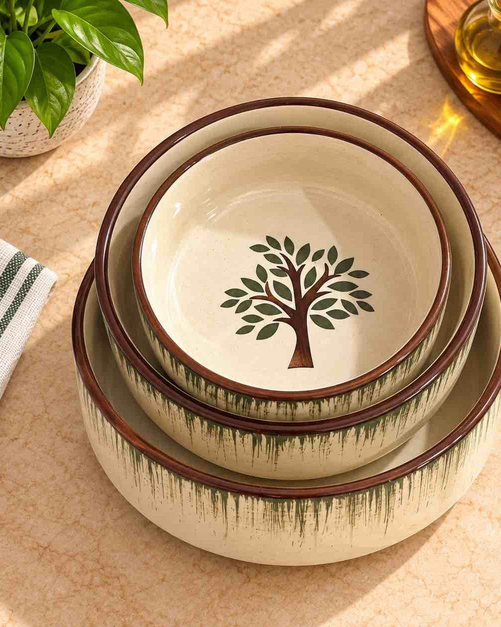 Tree of Life Nesting Bowls (set of 3) — Ceramic Bowl Set
